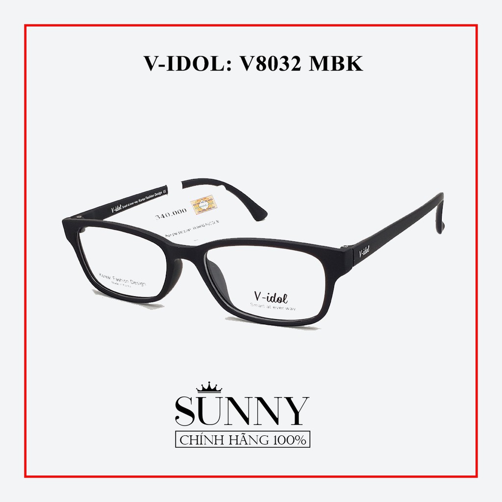 Gọng kính unisex Vidol V8032 nhiều màu - tặng kèm tròng miễn phí dưới 4 độ
