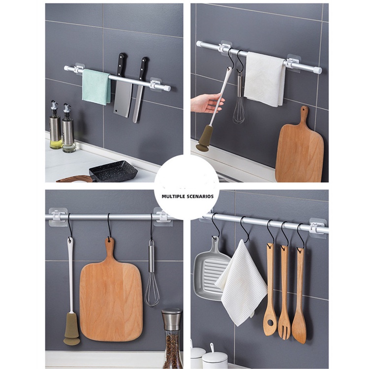 Set 2 Móc Treo Đồ Dính Tường Trong Suốt Chịu Lực Tốt