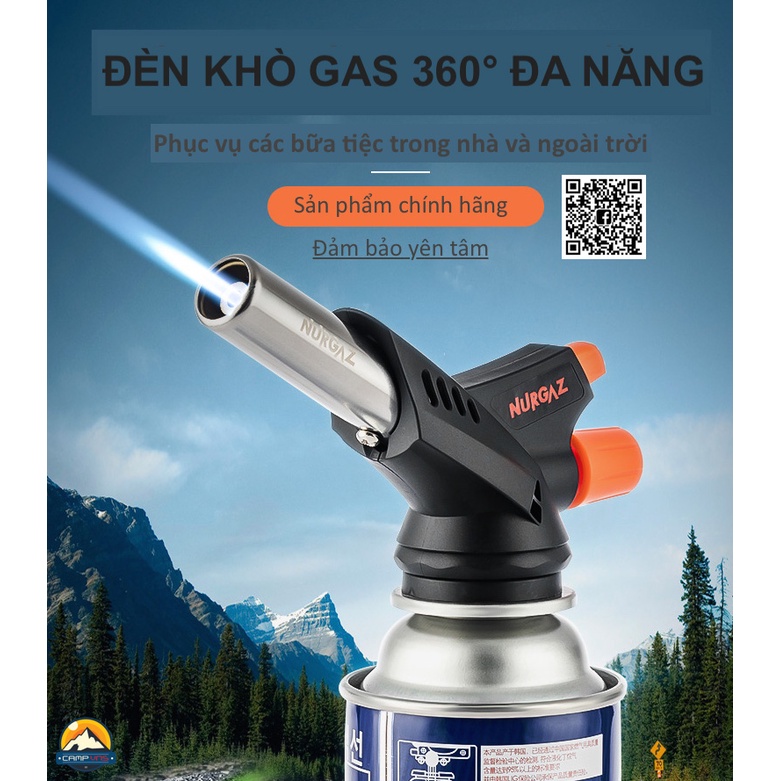 Đèn khò gas 360°  chính hãng NURGAZ CAMPOUT  du lịch cắm trại dã ngoại
