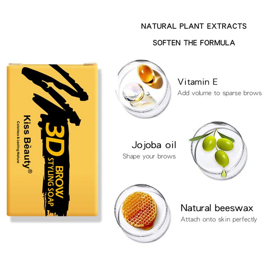 [Hàng mới về] Xà phòng trong suốt định hình lông mày 3D có cọ chống nước chống nhòe lâu trôi