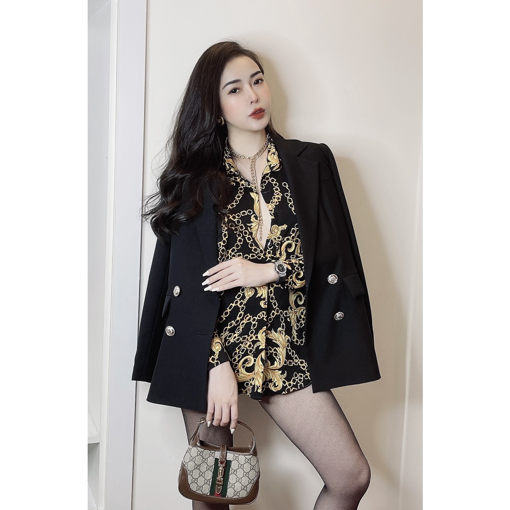 Áo Blazer tipsy đen dài tay AV025