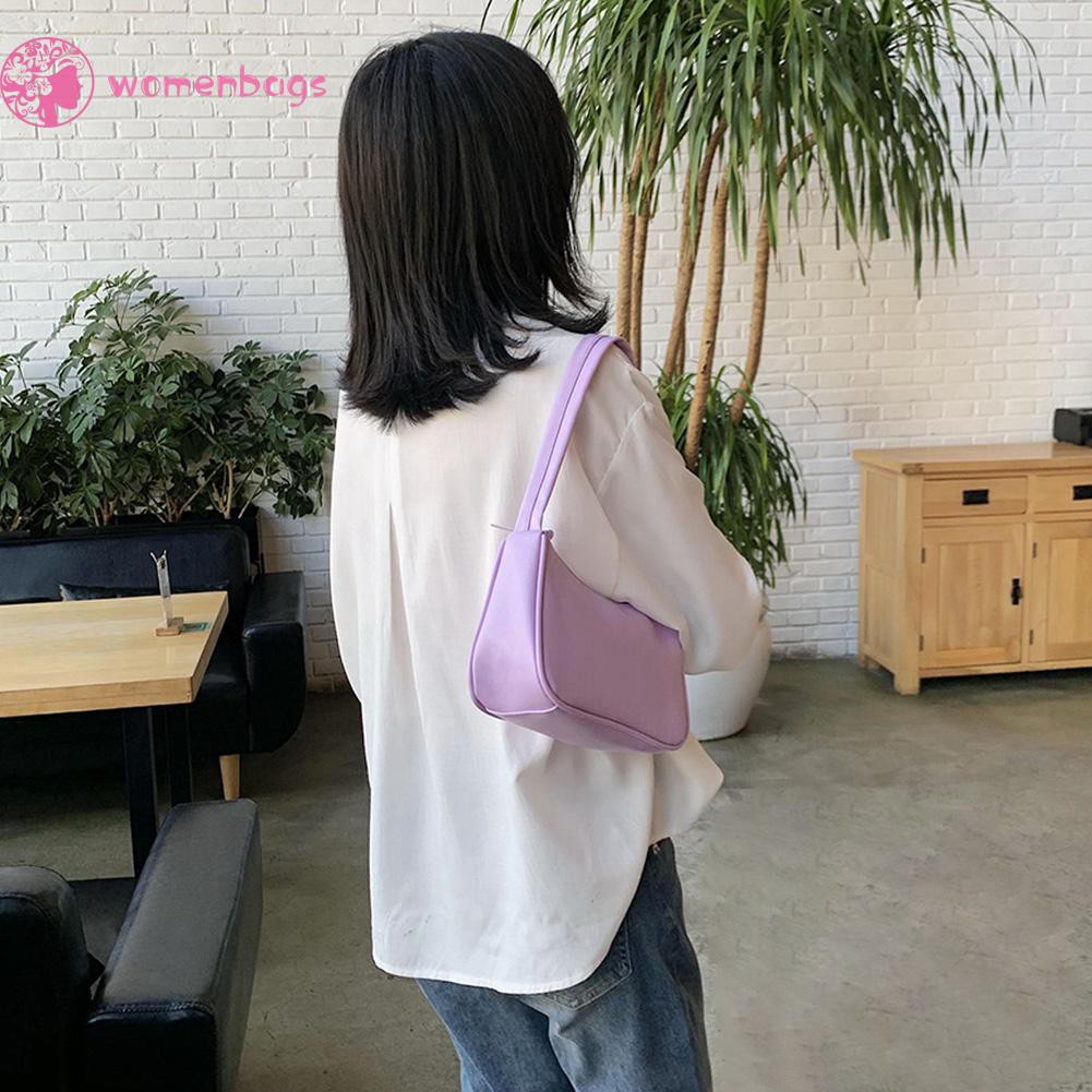 Túi đeo vai màu trơn khóa kéo đơn giản và thanh lịch cho nữ đeo hàng ngày | BigBuy360 - bigbuy360.vn