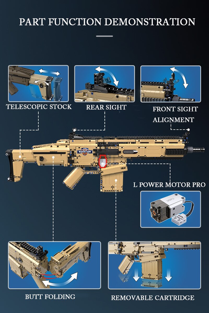 đồ chơi giáo dục Lắp ráp Mô hình Cada 81021 Electric SWAT Military Series  FN SCAR 17S