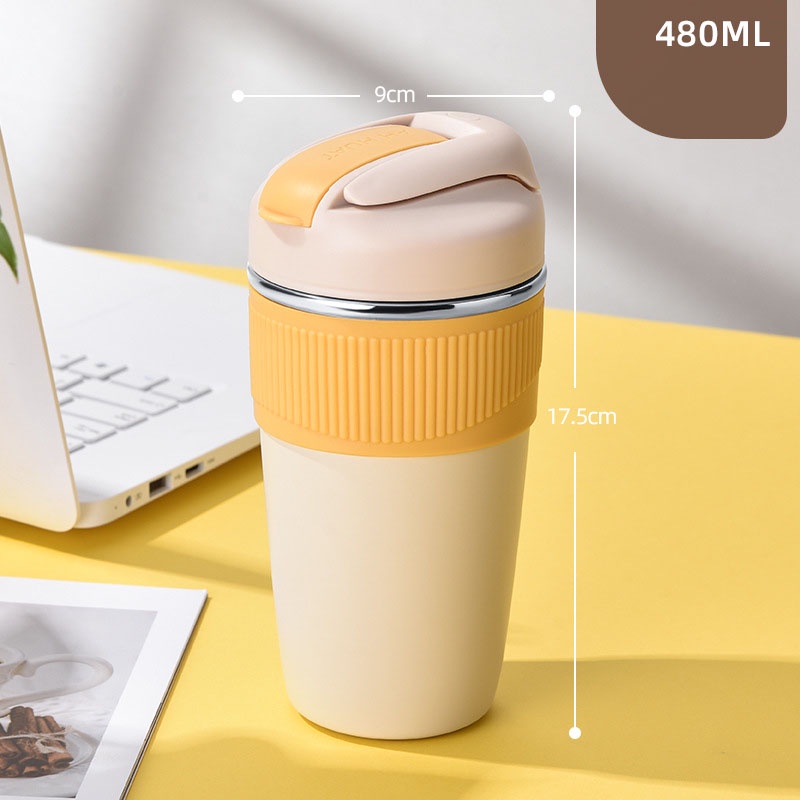 Bình giữ nhiệt cao cấp màu pastel dung tích 480ml phù hợp để mang đi học đi làm