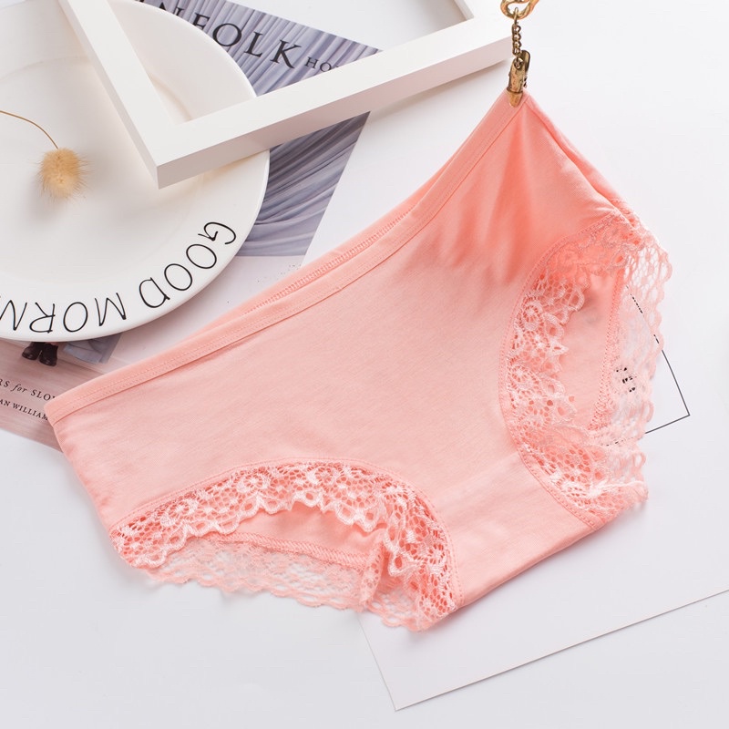 Quần lót cotton Viền ren dễ thương Siêu mịn