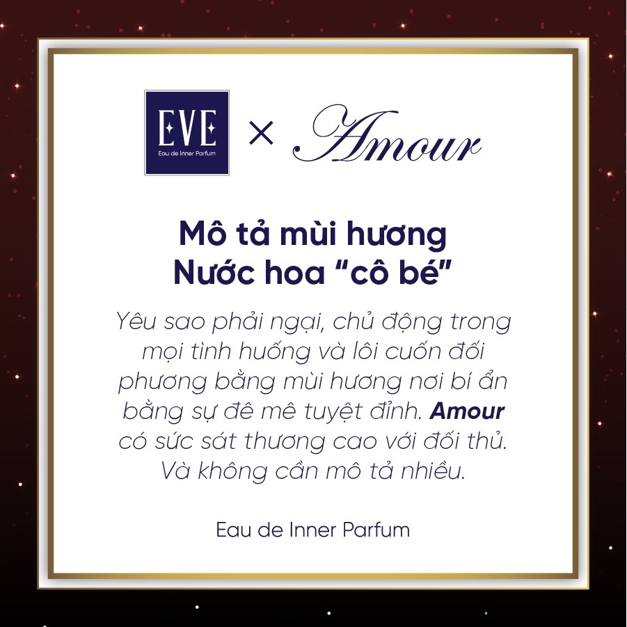 Nước Hoa Cô Bé Bím AMOUR 5ml Lưu Hương Thơm Lâu - Nước Hoa Vùng Kín Nữ Chính Hãng EVE Eau de Inner Parfum (Có che tên) | Thế Giới Skin Care