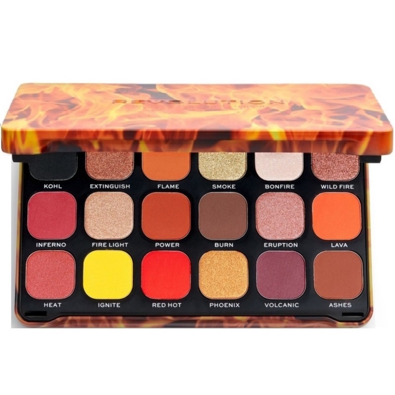 Bảng phấn mắt Revolution Makeup Forever Flawless Decadent và Fire 18 ô chuyên dùng cho makeup