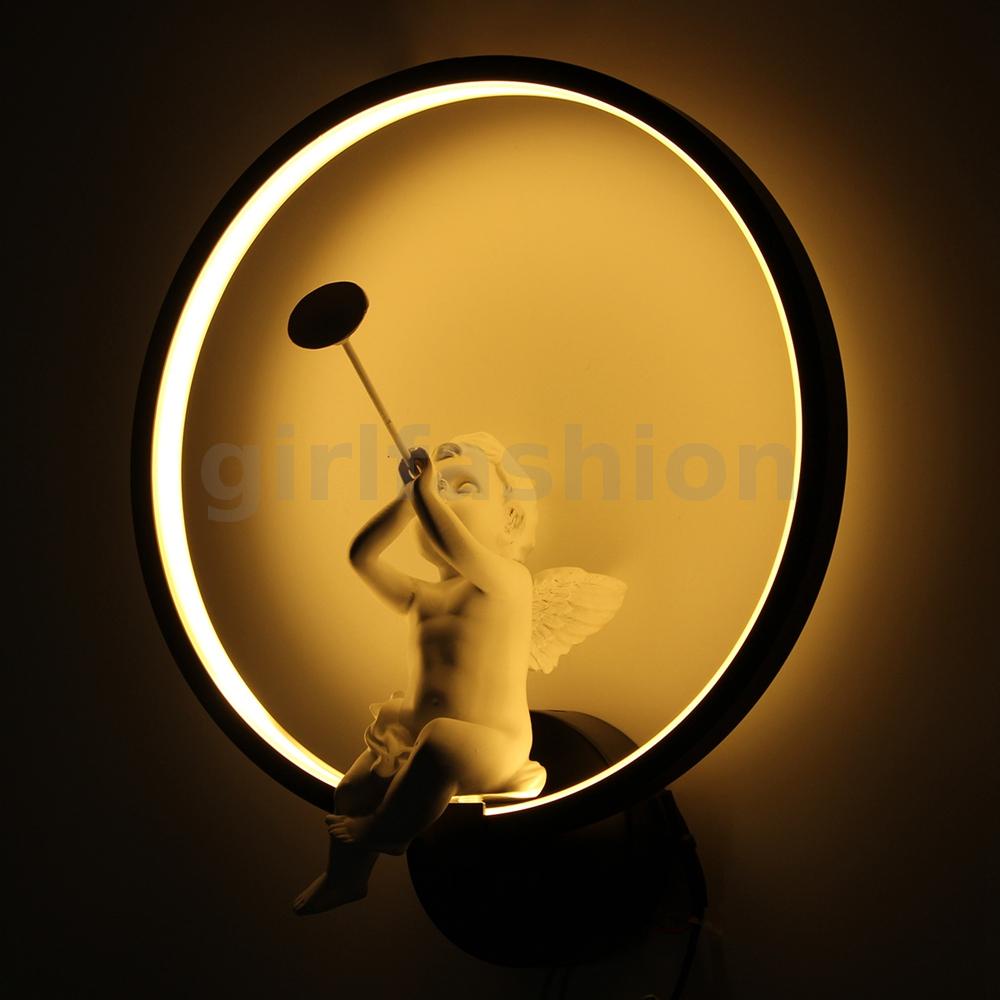 Đèn LED Tròn Gắn Tường Hình Thiên Thần Bằng Acrylic 30cm Phong Cách Bắc Âu Hiện Đại Dành Cho Trang Trí Nhà Cửa