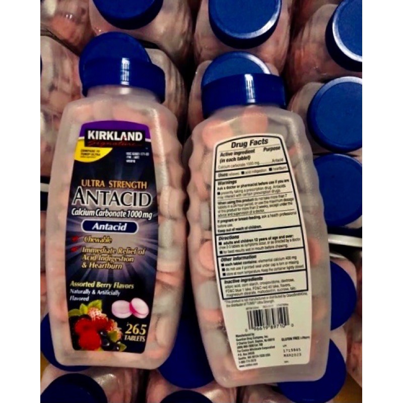 [Date 2023] Kẹo Kirkland Signature Ultra Strength Antacid Calcium Carbonate chai 265 viên | BigBuy360 - bigbuy360.vn