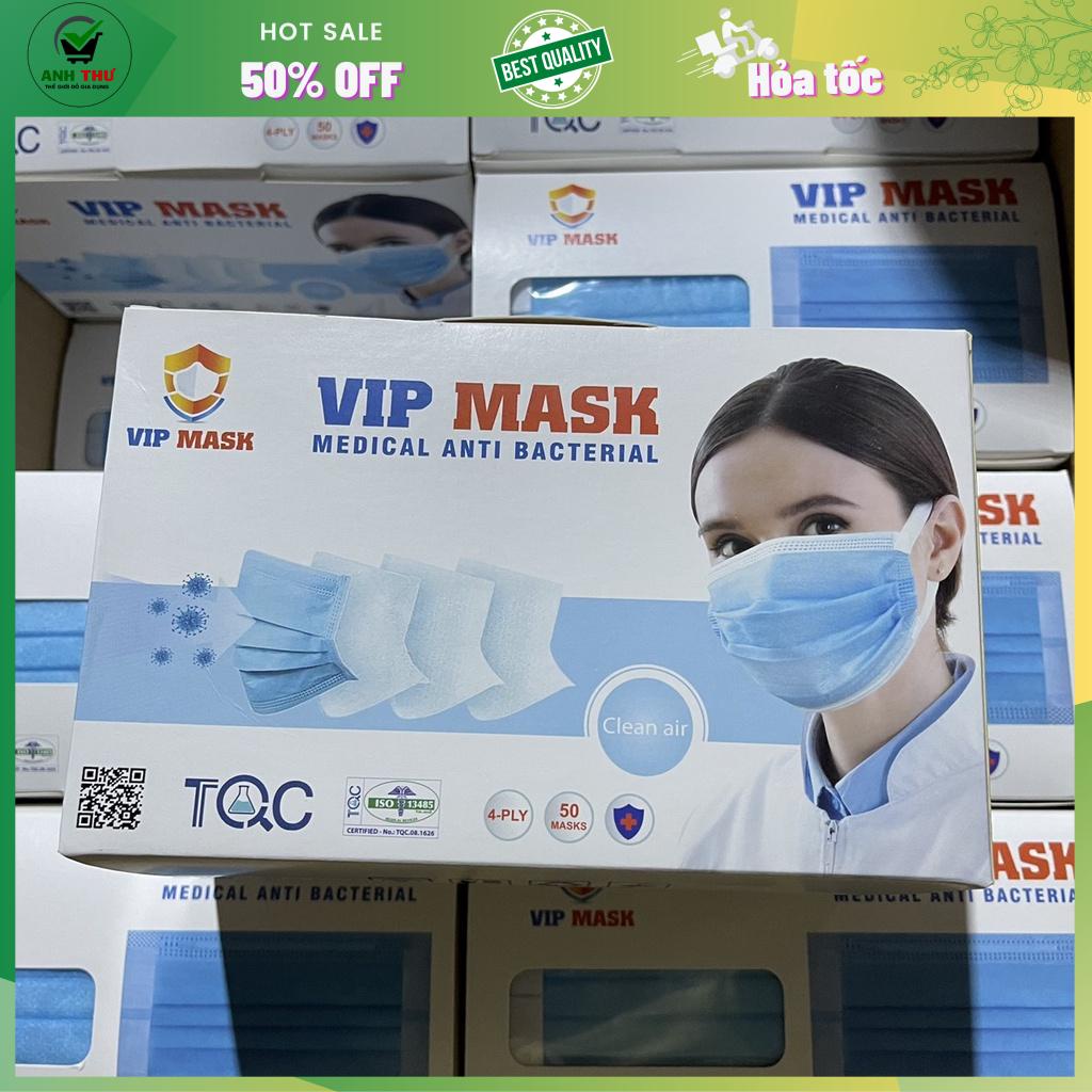 Nguyên thùng 50 hộp khẩu trang y tế 4 lớp màu xanh an toàn chất lượng
