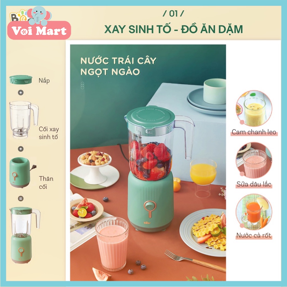 Máy Xay Đa Năng 3 Cối BEAR Bản Quốc Tế BL-B10V2 Bảo Hành 18 Tháng (1 Cối Xay Sinh Tố 1L,1 Cối Xay Thịt Và 1 Cối Xay Khô)