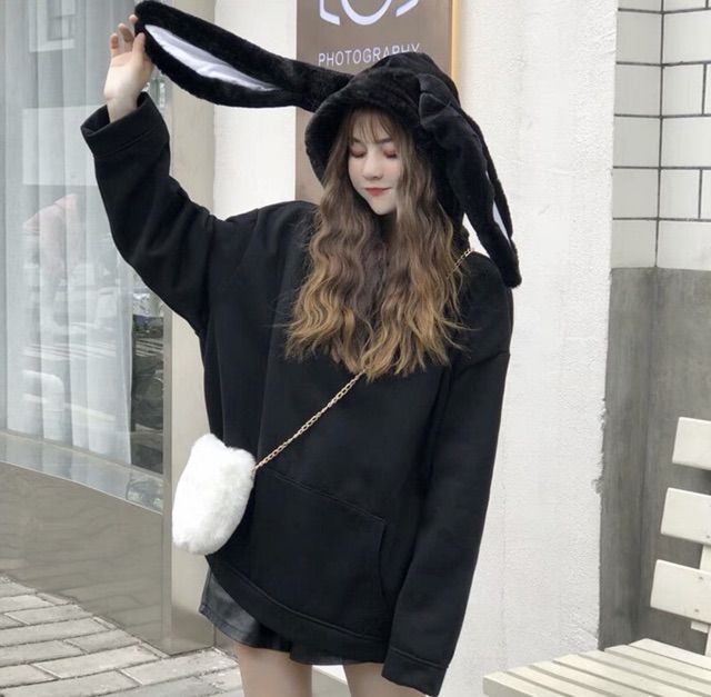 Áo hoodie tai thỏ dài Hàn Quốc | BigBuy360 - bigbuy360.vn