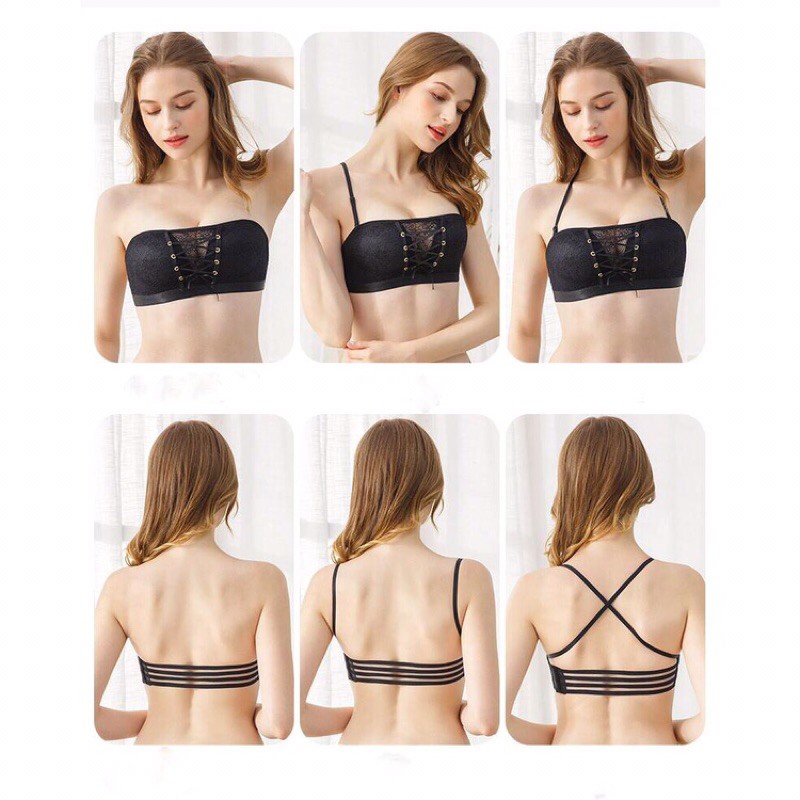 Áo Lót Ren Ngực Chống Tụt Dây Rút 3058