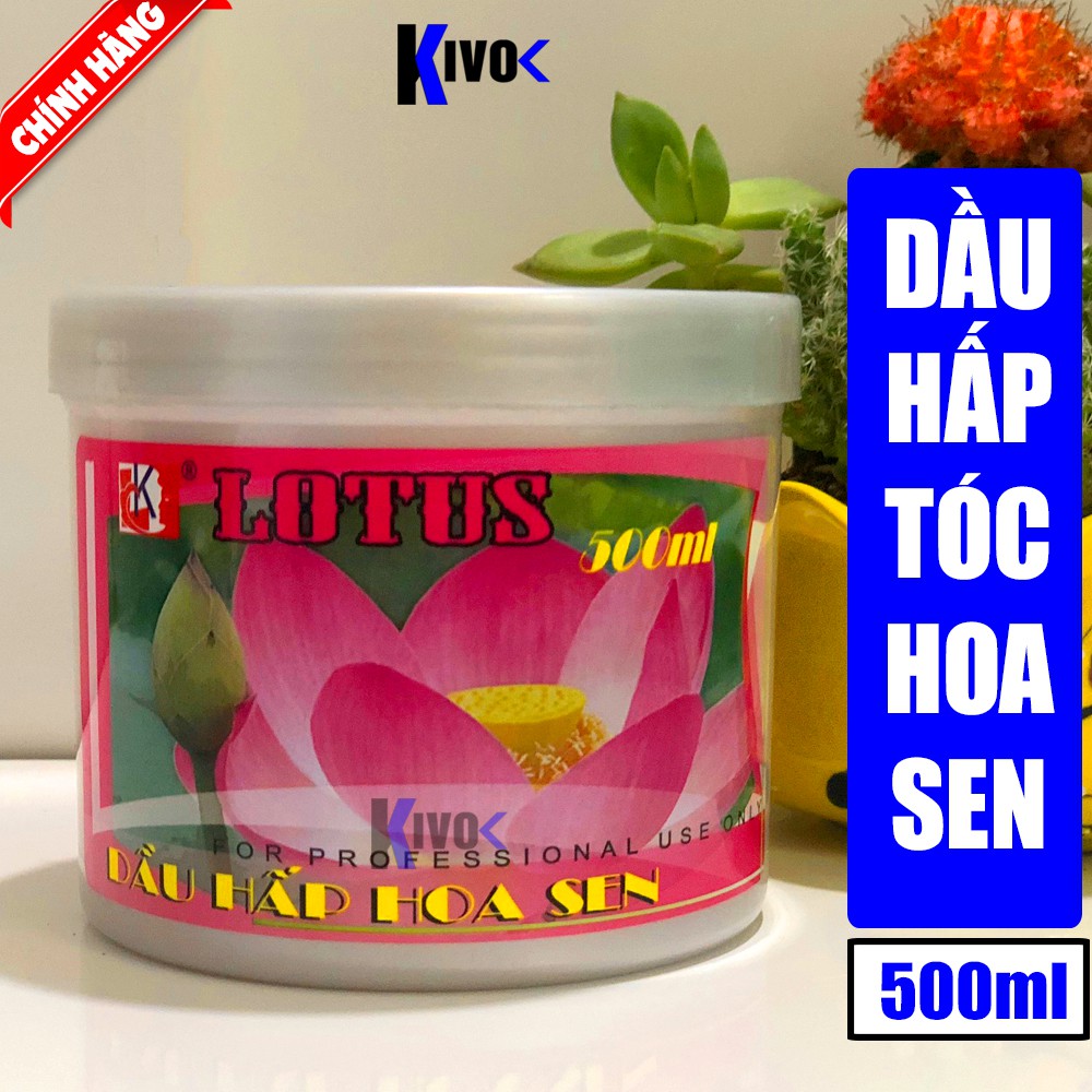 Dầu Hấp Tóc Hoa Sen 500ml CHÍNH HIỆU LK- Kem Ủ Tóc Hấp Dầu Phục Hồi Hư Tổn Lotus