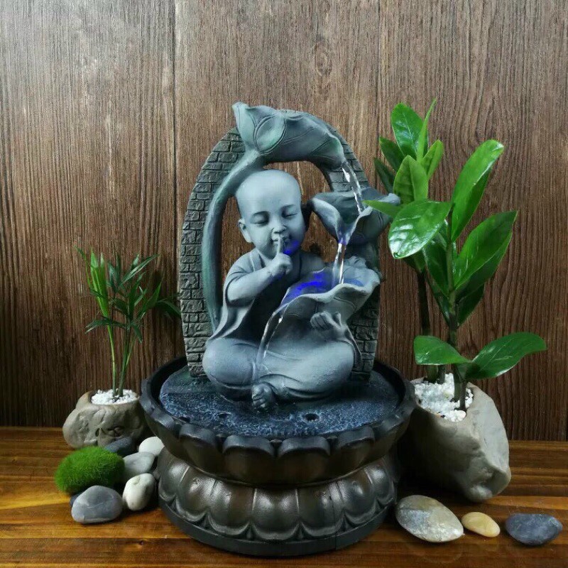 Thác nước phong thuỷ siêu đẹp- Tiểu cảnh non bộ-Thác phong thủy mini để bàn