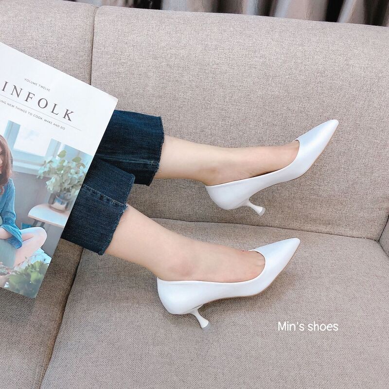 Min's Shoes - Giày Cao Gót Da Dê D376