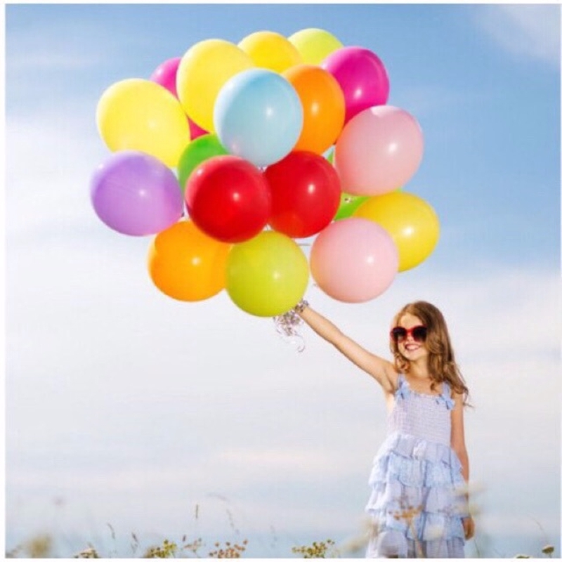 Bộ 10 Bong Bóng 12 inch 3.2g Màu Vàng Đen Bóng Bay