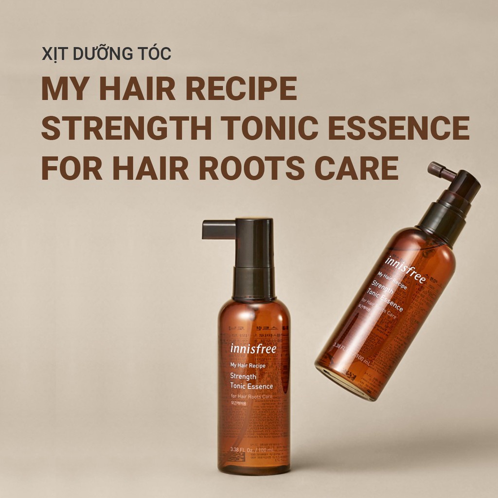 [Mã COSIF05 giảm 10% đơn 400K] Xịt dưỡng tóc innisfree My Hair Recipe Strength Tonic Essence For Hair Roots Care 100ml