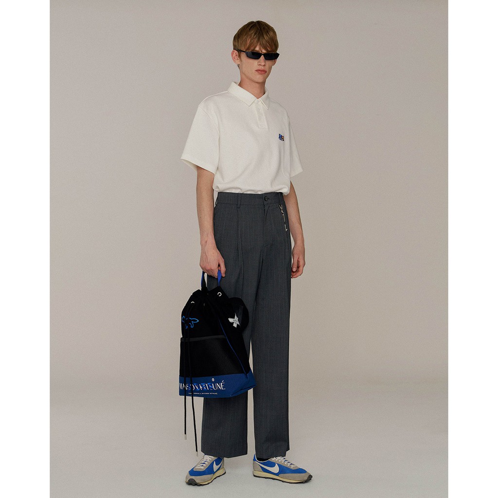 Túi xách ADER Error x Maison Kitsune logo embroidered canvas tote bag ss20