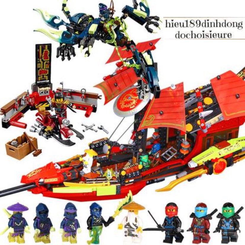 Lắp ráp xếp hình NOT Lego Ninjago Movie 70738 Bela 10402 : Chuyến Bay Cuối Của Phi Thuyền Chỉ Huy 1265 mảnh