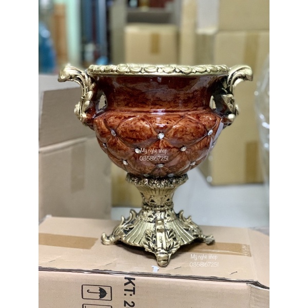 Bình hoa composite,Mỹ nghệ shop, decor, trang trí, quà tặng sinh nhật, tân gia, bình hoa giả, cao cấp mã trám thấp