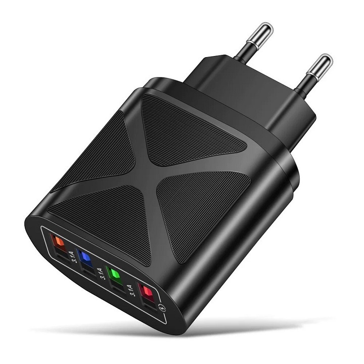 Củ Sạc Nhanh Đa Năng, Có 4 Cổng USB, Sạc Rất Nhanh Có Led Định Vị Ban Đêm, cục sạc XIAOMI OPPO