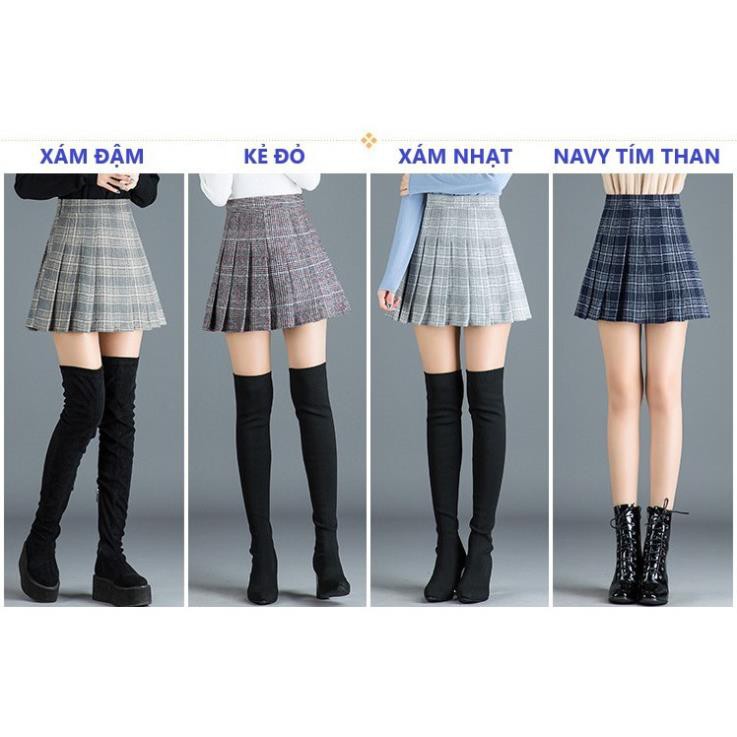 CHÂN VÁY TENNIS ULZZANG DẠ KẺ CHO MÙA ĐÔNG ẤM ÁP (CÓ SIZE TO) ་ 𝄒
