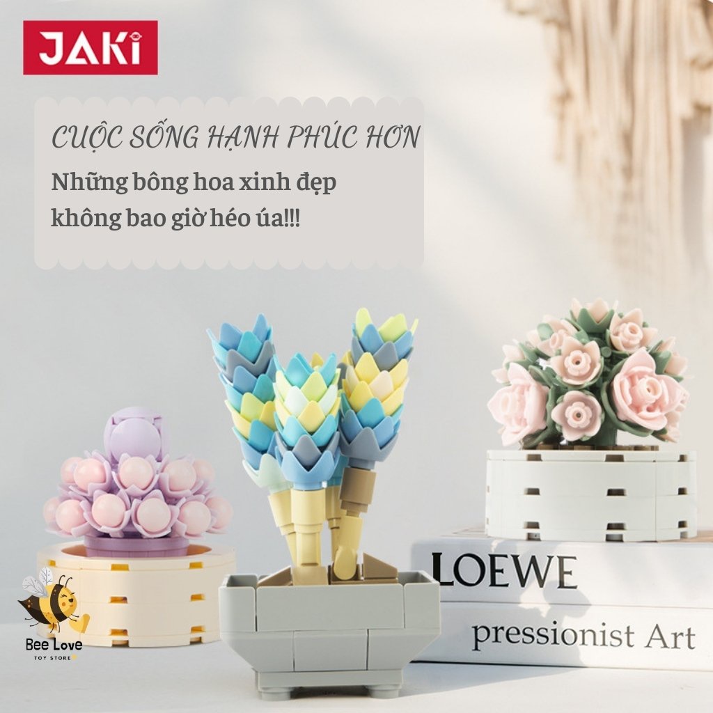 Đồ chơi lắp ráp chậu cây hoa Sen đá nhiều mẫu lắp ghép thông mình mô hình cây trang trí độc đáo