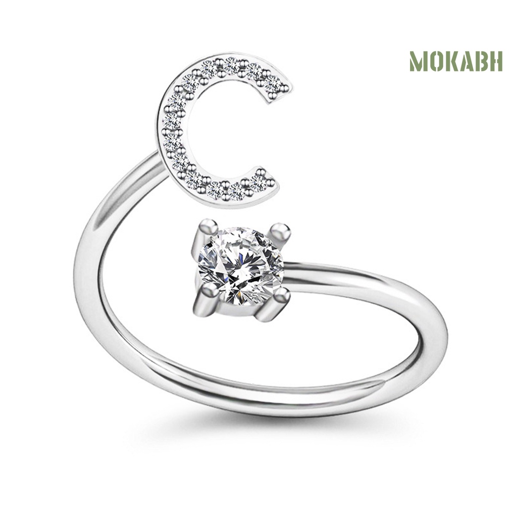 Nhẫn Cưới Mở Hình Chữ Cái A Đến Z Có Thể Điều Chỉnh Kích Cỡ