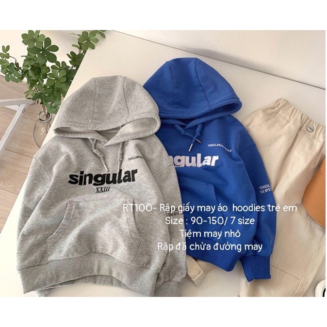 RT100_Rập giấy may áo hoddie cho bé
