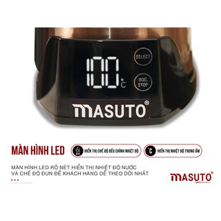 Ấm siêu tốc thông minh 2 lớp Masuto chống bỏng công nghệ Nhật Bản TẶNG ĐŨA XUẤT NHẬT