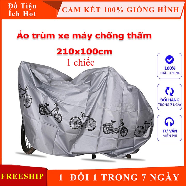 Áo trùm xe máy họa tiết chống thấm cao cấp