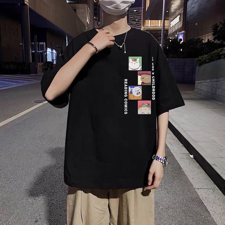 Bộ thể thao nam nữ Unisex ⚡ 𝐅𝐫𝐞𝐞𝐬𝐡𝐢𝐩 ⚡Set thể thao gồm Áo thun nữ tay lỡ và Quần short kaki hình in gấu dễ thương