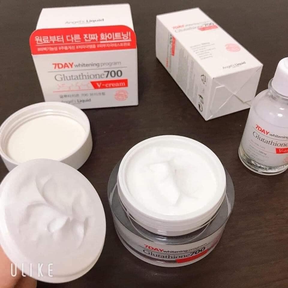 Kem dưỡng trắng da 7day whitening program gulutathione 700 v - cream