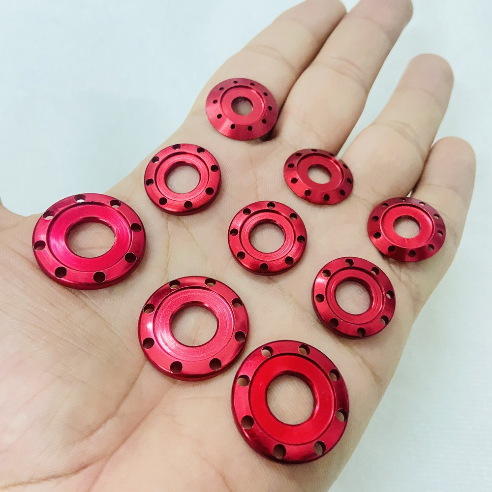 Lông đền nhôm lổ 6ly, 8ly, 10ly sử dụng lắp cạt te, gác chân, treo pô, chân phuộc các loại xe máy