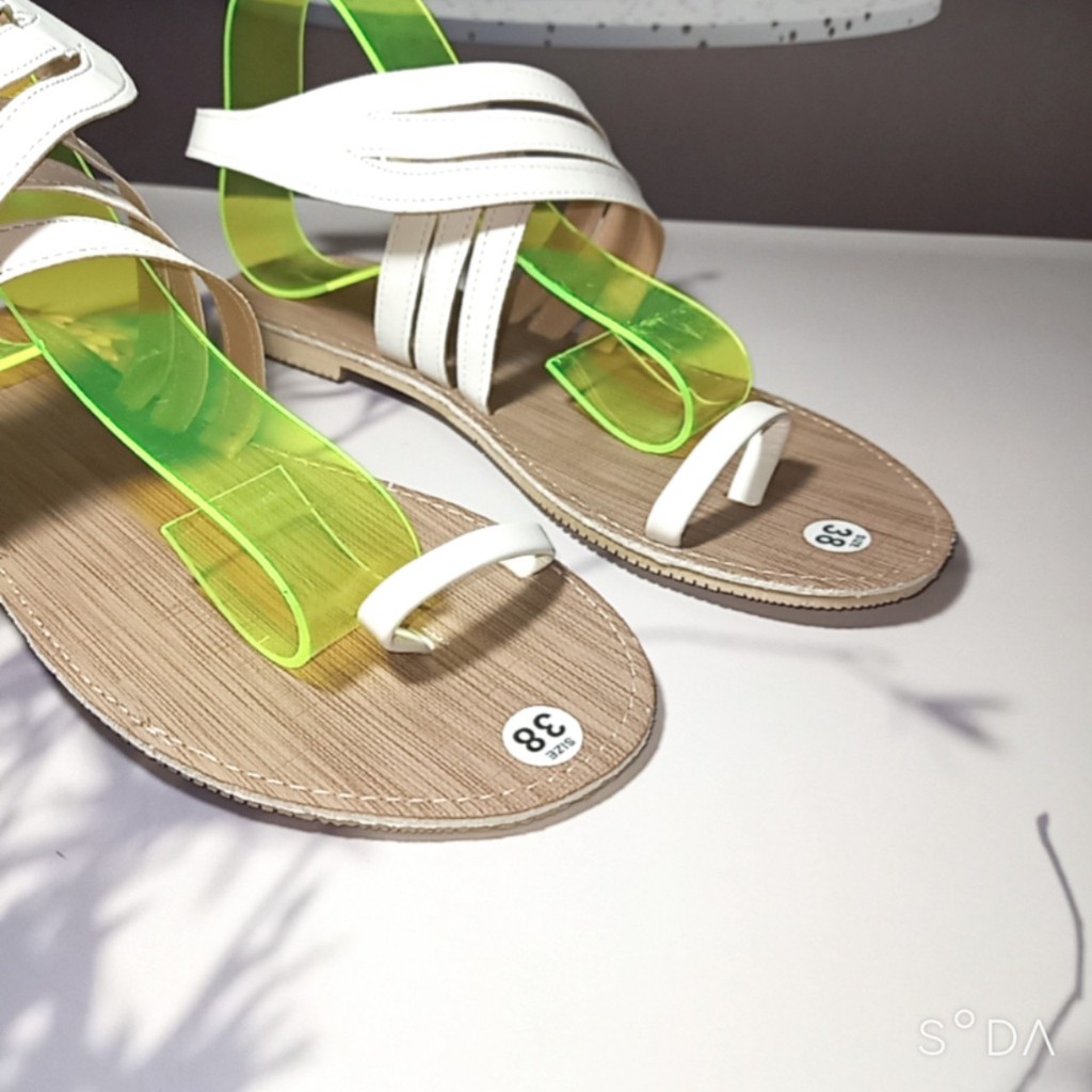 GIÀY SANDAL NỮ DÂY MẢNH CHIẾN BINH - GIÀY SANDAL NỮ DÂY MẢNH CHIẾN BINH - TRẮNG ĐEN KEM - SD-0295