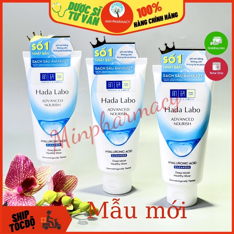 Kem Rửa Mặt HADA LABO Dưỡng Ẩm Tối Ưu Cho Mọi Loại Da Advanced Nourish Hyaluron Cleanser 80g - Minpharmacy