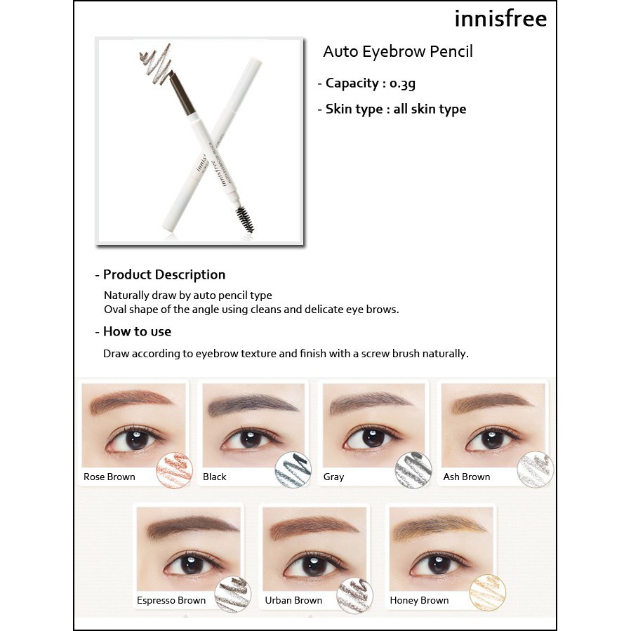 Chì kẻ lông mày Innisfree auto eyebrown | BigBuy360 - bigbuy360.vn