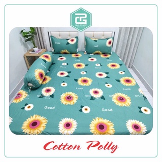 Bộ ga gối Cotton Poly (4 món) Loại 1 ( 1 ga + 1 áo ôm + 2 gối nằm)