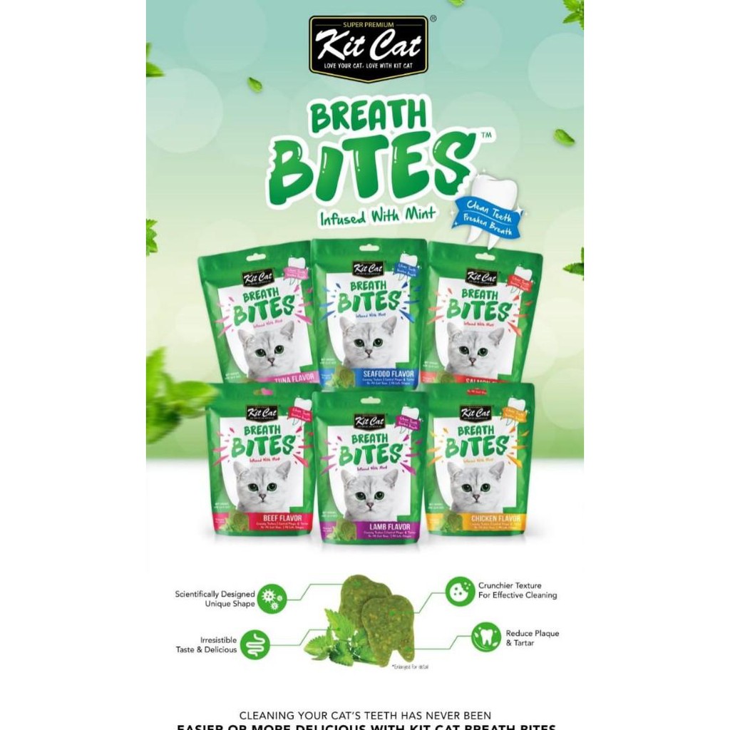 snack Breath Bites hiệu Kit Cat sạch răng dành cho mèo hôi miệng