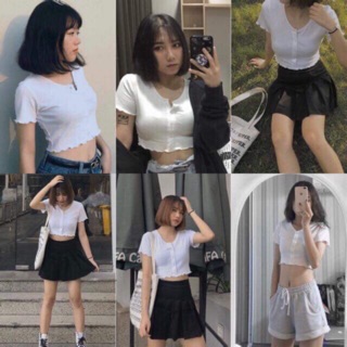 Monika top - croptop chất thun gân mềm mại form basic đơn giản