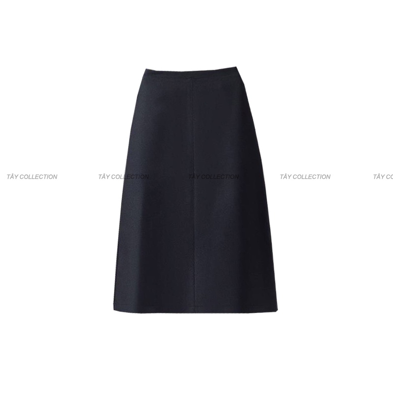 Chân váy midi chữ A phối nơ TÂY COLLECTION dài 60cm qua gối