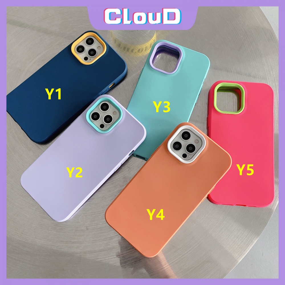 Ốp Điện Thoại Silicone Tpu Mềm Màu Trơn 3 Trong 1 Cho IPhone 6 7plus 8plus 3 11 12 Pro Max XR XS X 7 8 6 6S