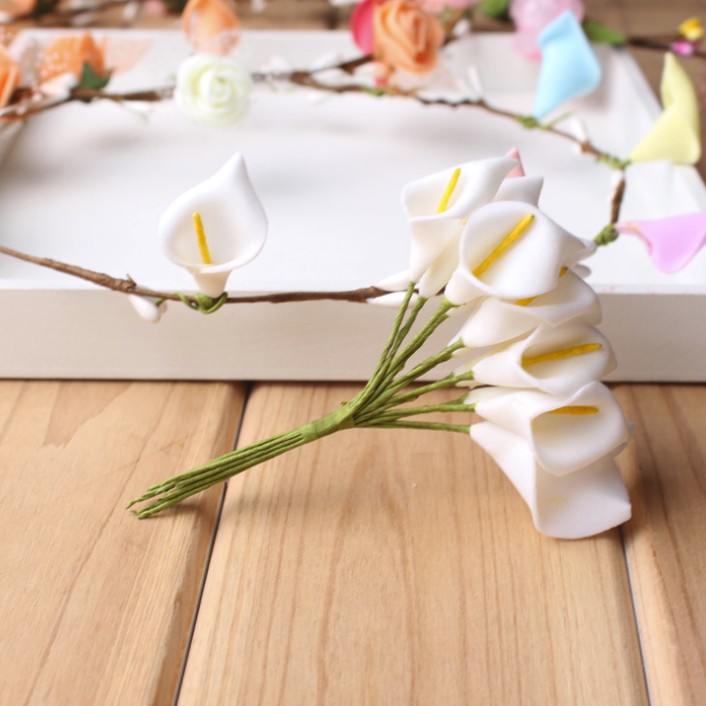 Bộ 12 bông hoa thủy vu nhân tạo dùng cho trang trí