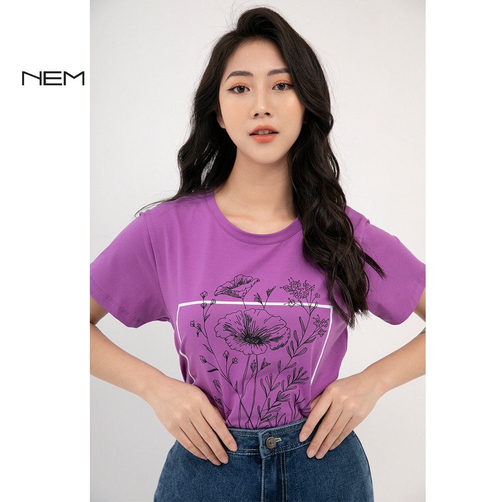 Áo phông nữ in họa tiết trẻ trung năng động NEM Fashion TS60882