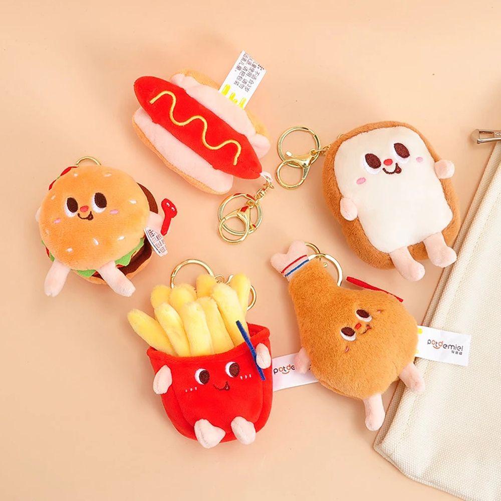 Móc Khóa Hình Hamburger Nhồi Bông Hoạt Hình Dễ Thương