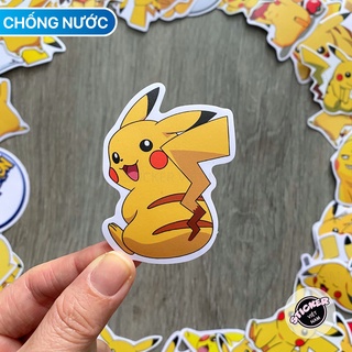Sticker PIKACHU - Chất liệu PVC chất lượng cao chống nước - Kích thước 4-8cm -  Sticker Việt Nam