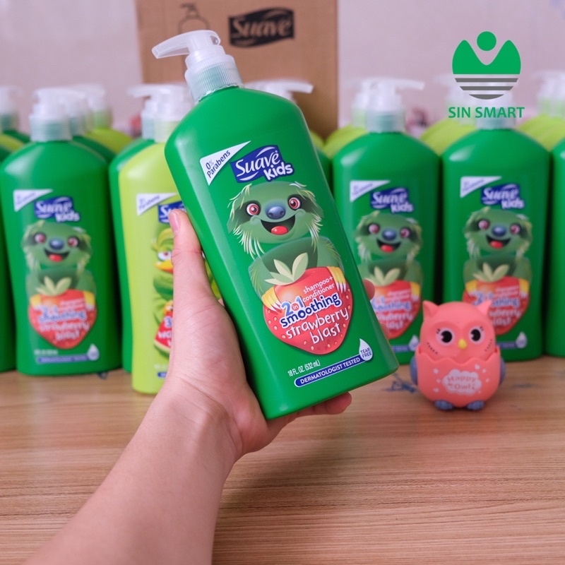 Sữa Tắm Gội Xả 3 In 1 Suave Kids 1.18L Với 2 Mùi Trái Cây