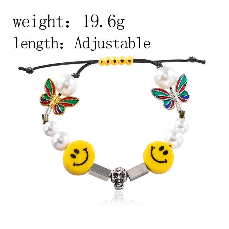 Vòng cổ Mặt Hình Đầu Lâu / Bướm / Xúc Xắc Đính Ngọc Trai Phong Cách Hip Hop Đường Phố Nhảy Múa Đường Phố 11 Cho