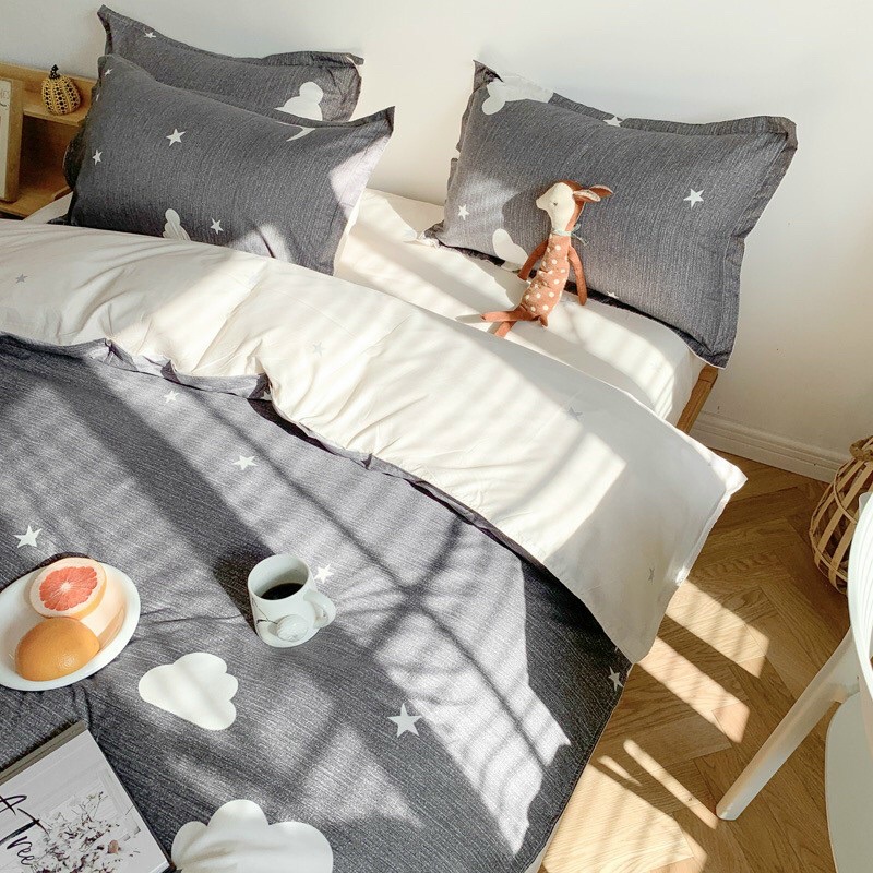 Set Cotton Poly Mây Sao Xám